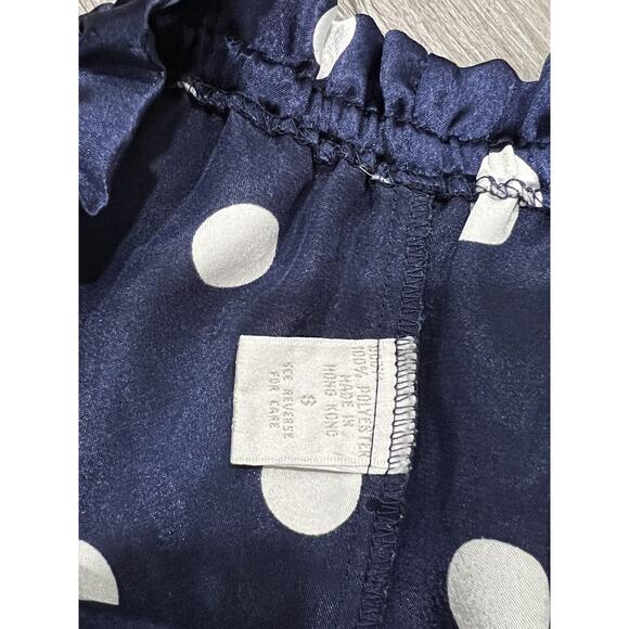 Vintage 2-Pc Lingerie Set Blue Polka Dot Satin Size S - Picture 2 of 5
